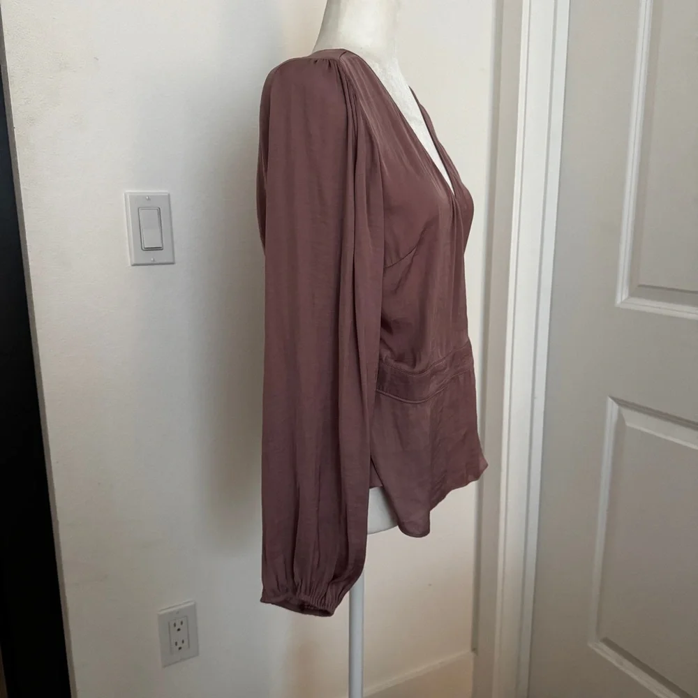 Naked Zebra Elegant Mauve Wrap Top long sleeve